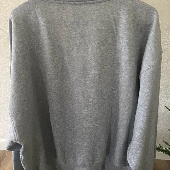 New PINK Ivy Fleece Quarter-Zip Grey Sweatshirt - Picture 3 of 3